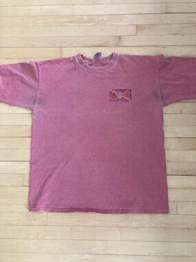 Bonafide New Orleans Skeleton Graphic Tee Pink Distressed XL Oversized
